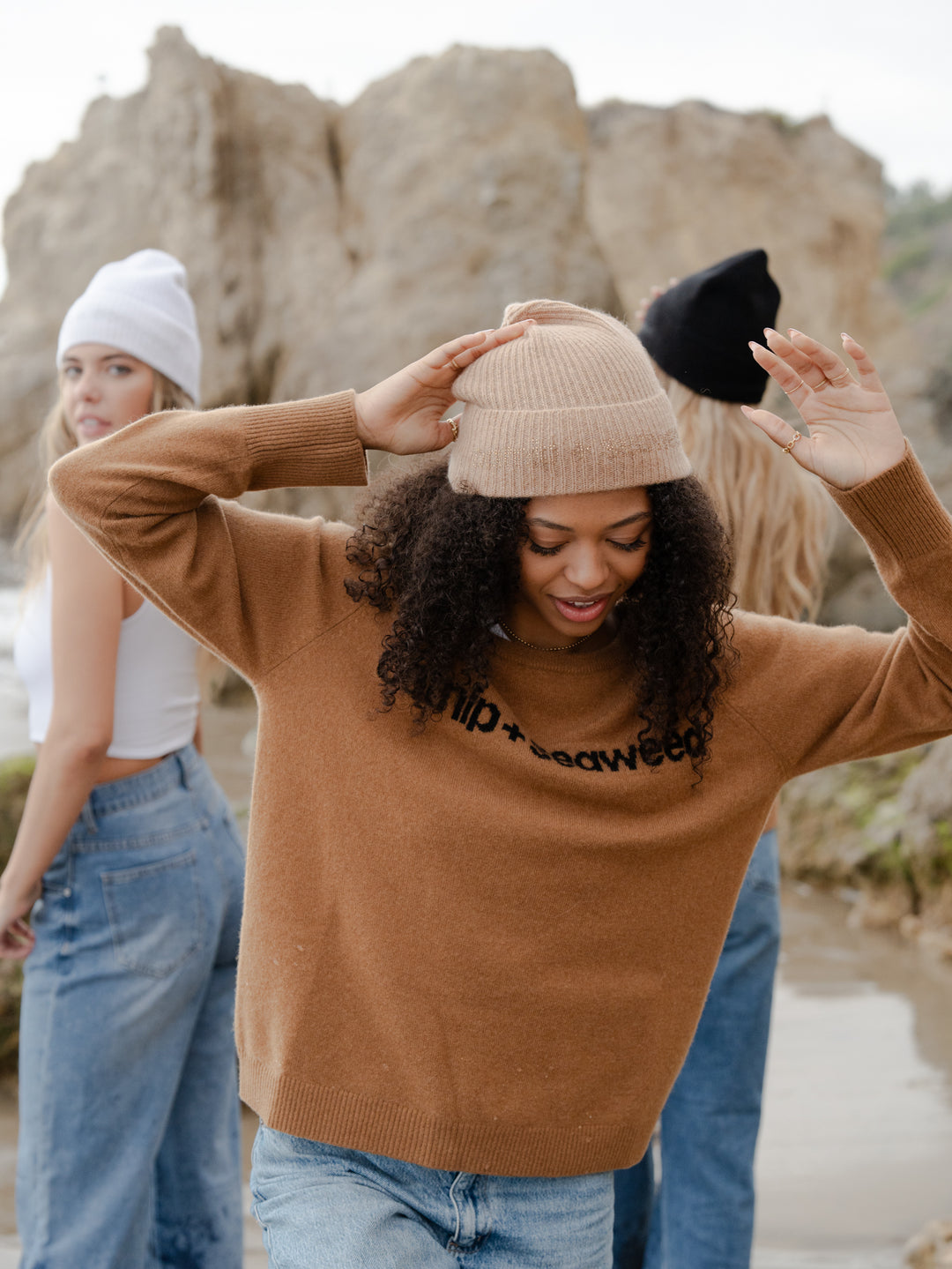 the cashmere oatmeal beanie
