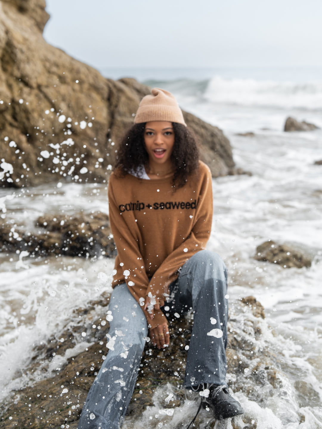 the cashmere oatmeal beanie