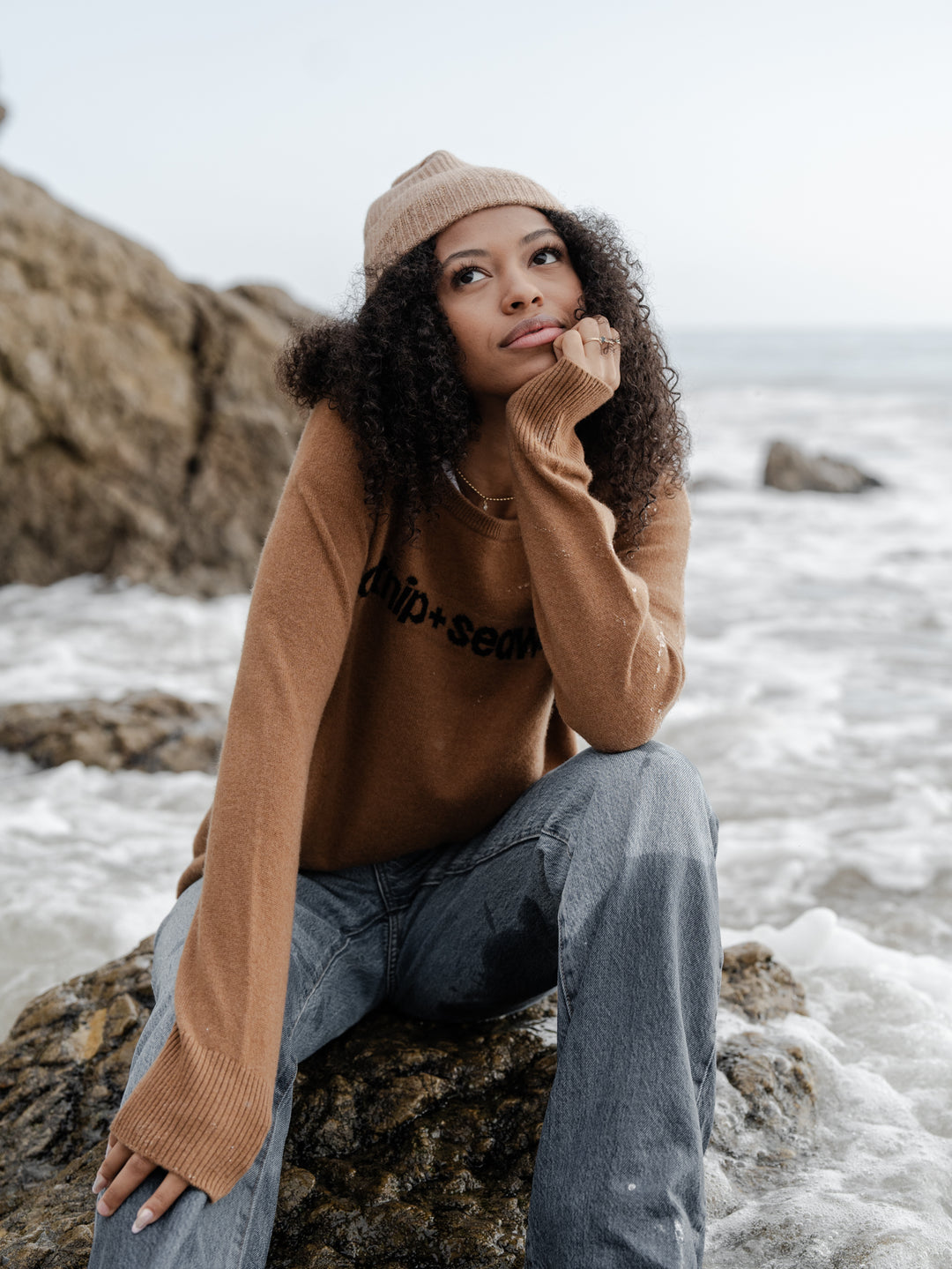 the cashmere oatmeal beanie