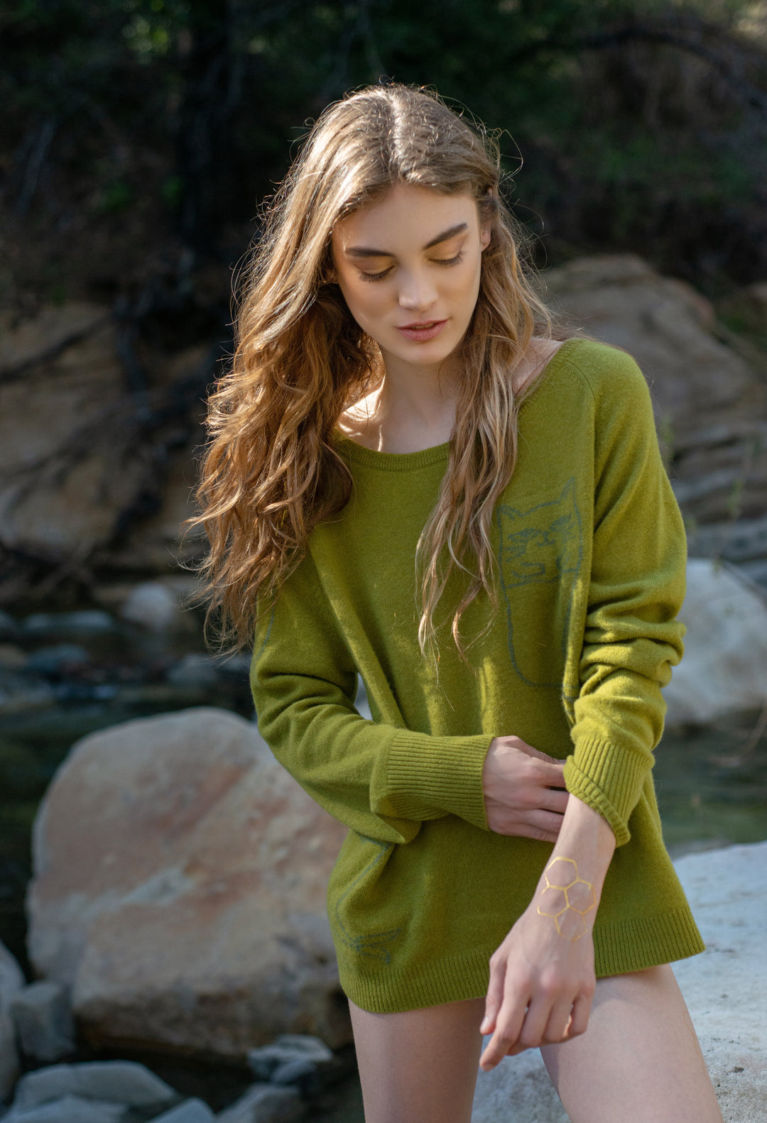 Nipsea Cashmere Sweater in Forest