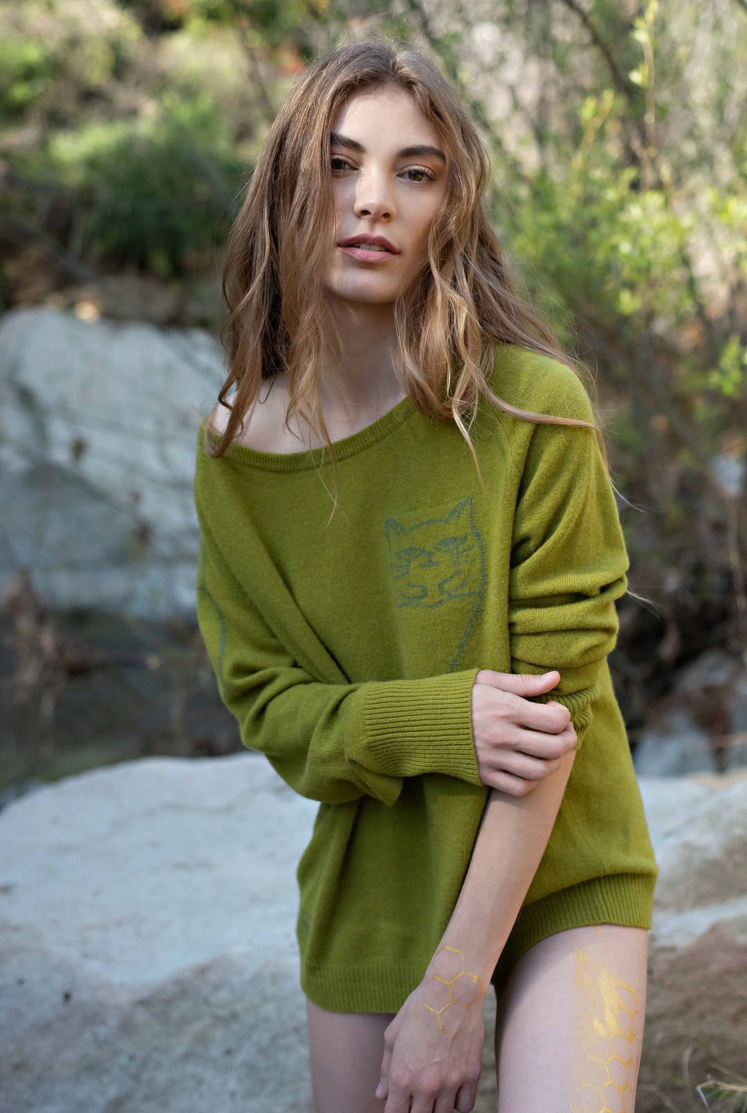 Nipsea Cashmere Sweater in Forest
