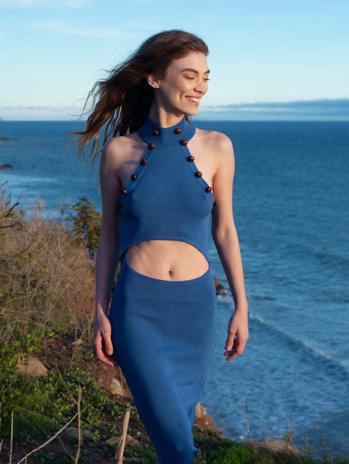 the blue provence midi dress