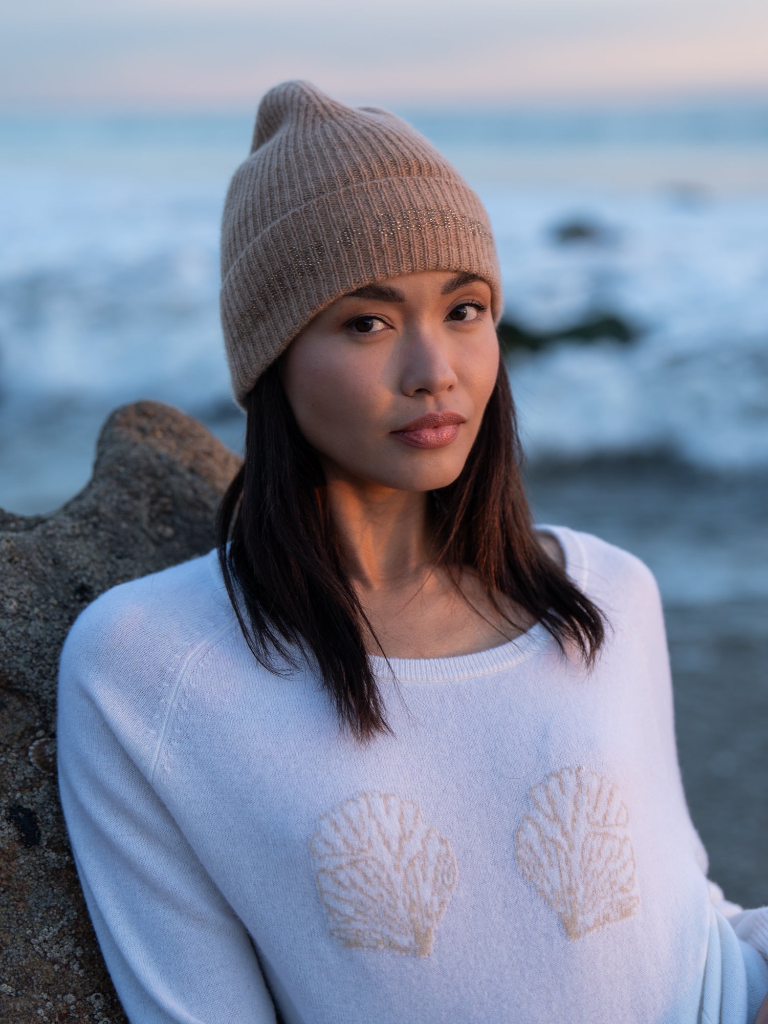 2024✨マイランWool Cashmere Hem Balloon Knit Wool Cashmere Embroidered Sweater – La Garçonne