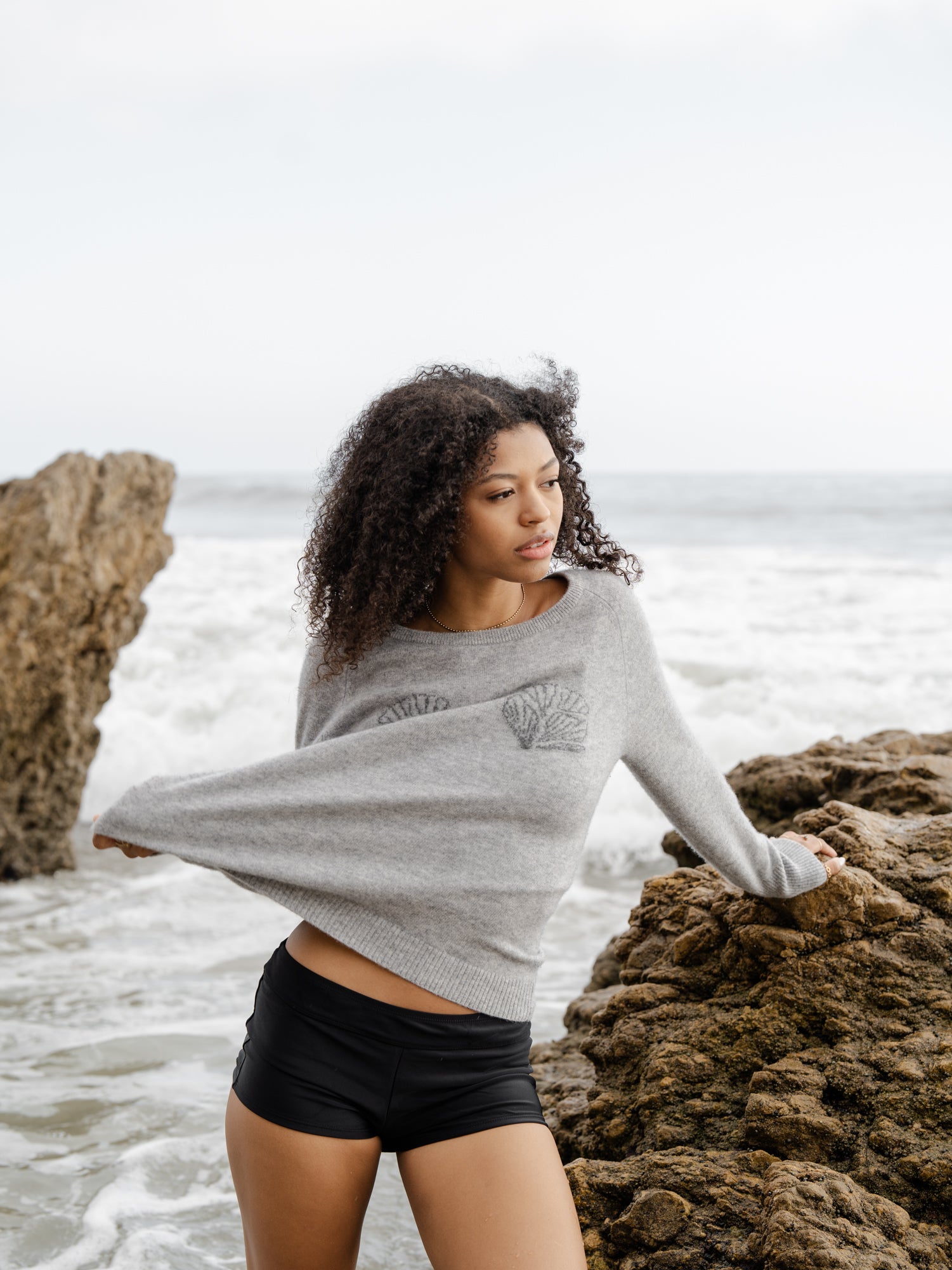 Broken Shell Cashmere Sweater in Grey – Catnip and Seaweed