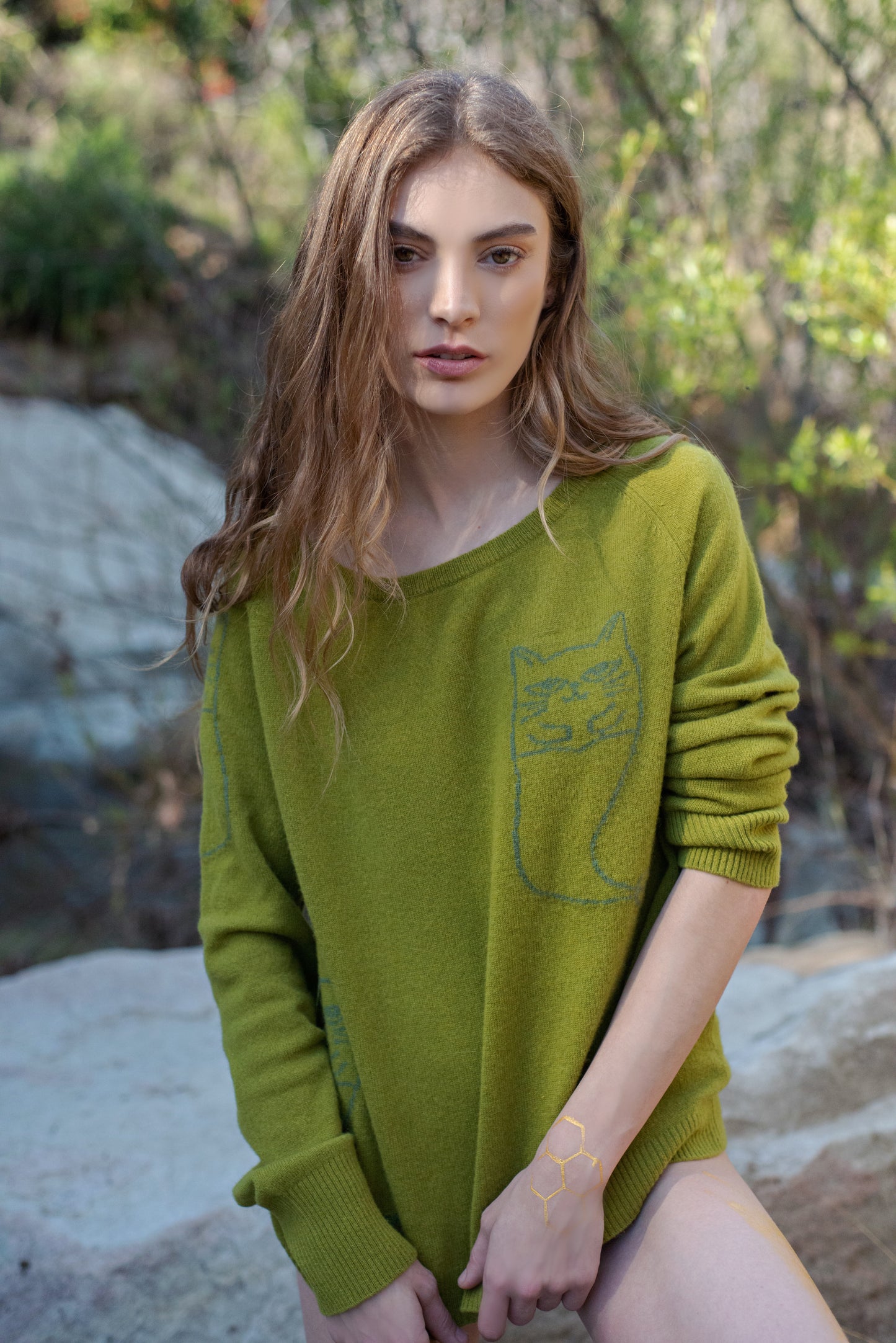 the cashmere sweater in forest