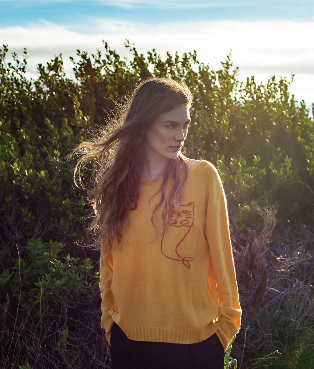 Nipsea Cashmere Sweater in Marigold