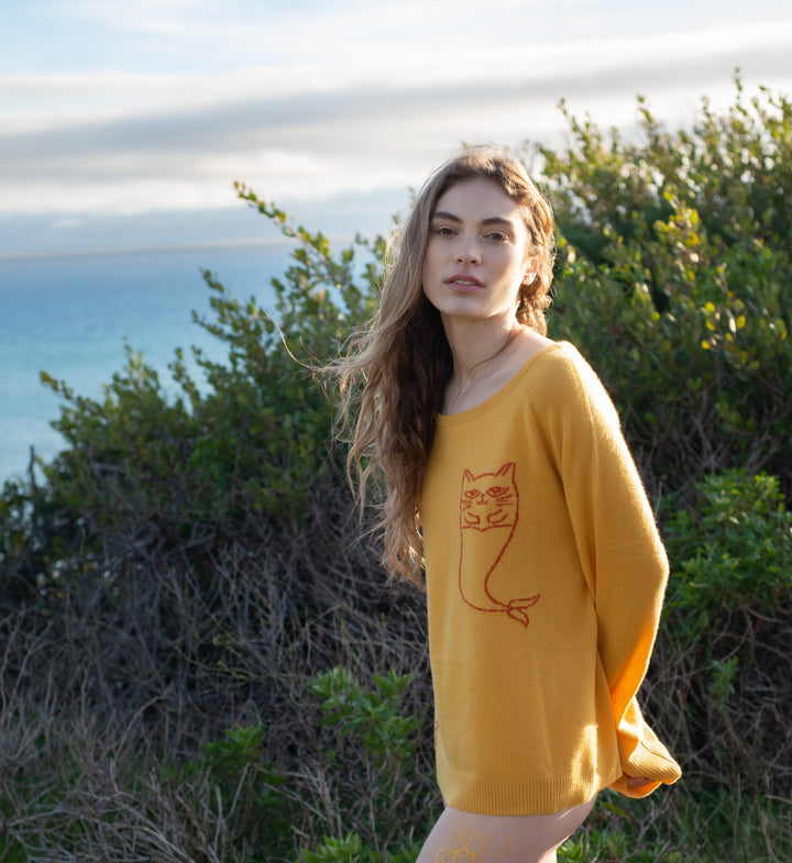 Nipsea Cashmere Sweater in Marigold